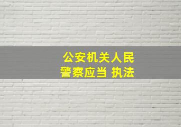 公安机关人民警察应当 执法